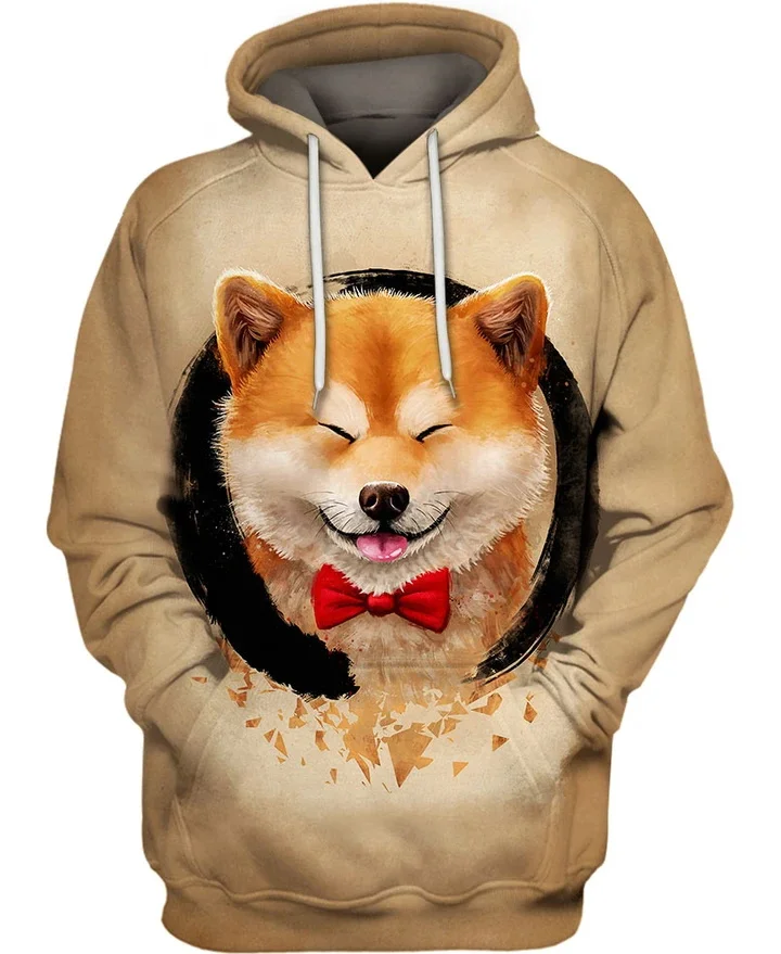 

PLstar Cosmos animal cute dog shaba Inu The Queen's Corgi 3d hoodies/Sweatshirt Winter autumn funny long selvee streetwear-2