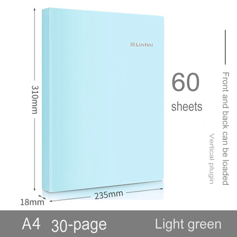 Light green 30pages Deli A4 Music Folder Can Modify The Transparency and Non-reflection of Loose-leaf Multi-layer Insert Files 72411 - Цвет: Light green 30pages