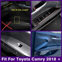 inner door handle armrest cover protective trim for toyota camry 2018 2022 window switch control panel accessories car styling