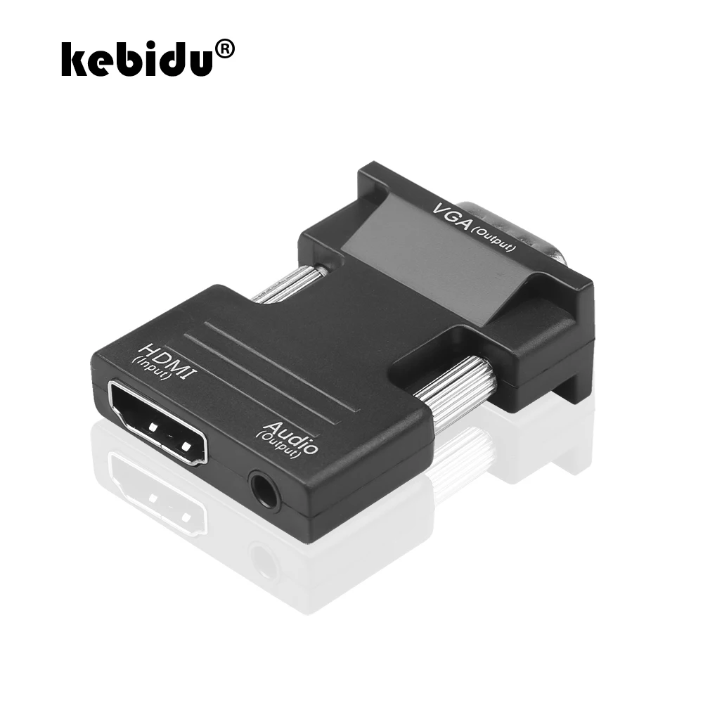 Kebidu 1080P преобразователь сигнала с аудиоадаптером Поддержка HDMI-совместимый