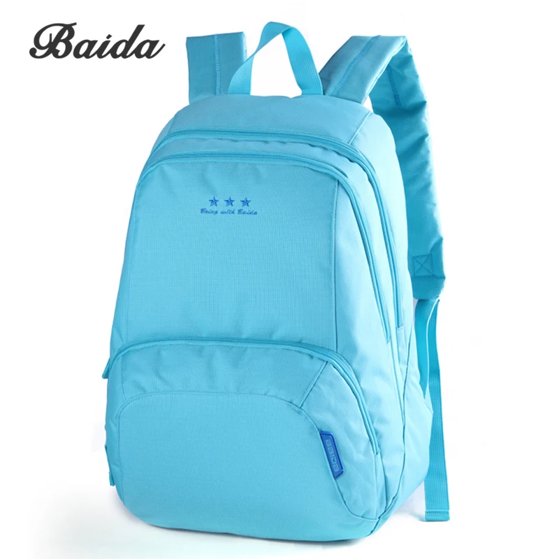 Модный женский рюкзак Mochila, Одноцветный рюкзак для путешествий, рюкзак для подростков, девочек и мальчиков, школьная сумка высокого качества - Цвет: Shallow blue