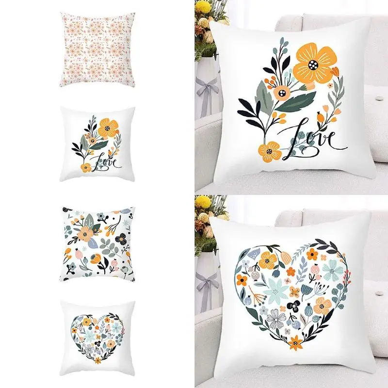 

Nordic Floral Printed Pillow Case Simple Flower Picture Cushion Cover For Home Sofa Car Decorative Throw Pillow Cases 45*45CM