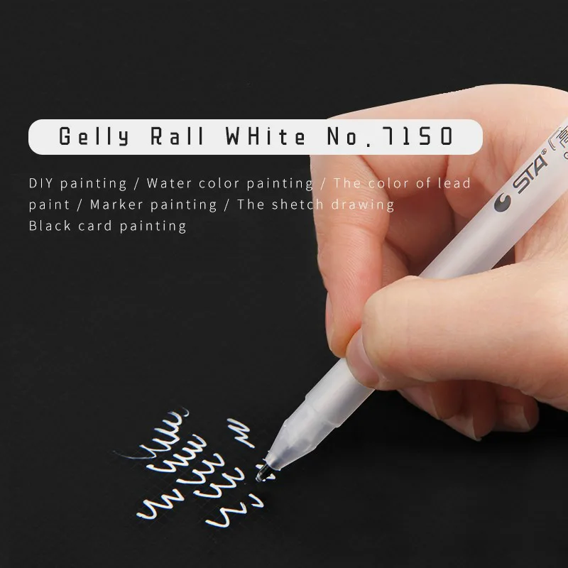 

Large Capacity 1mm Waterproof White Gel Pen Highlighter Marker Pen Sketch Drawing Art Markers Comic Design Fine Liner Pen