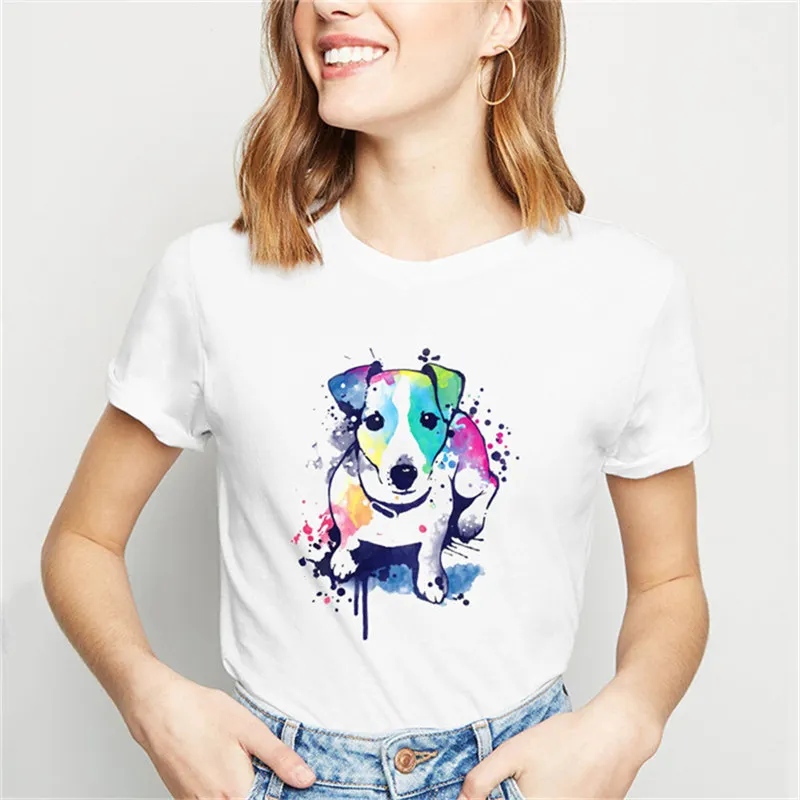 

Dog Prints t shirt women clothes harajuku T-shirt women funny t shirt femme t shirt Short Sleeve streetwear ladies tee tops