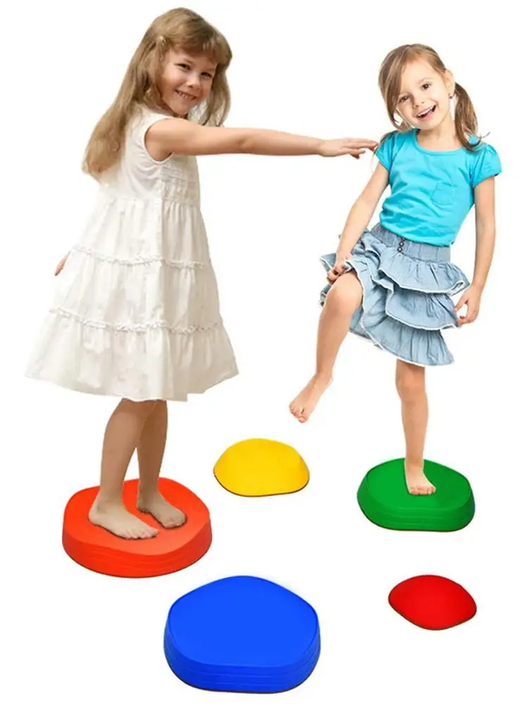 

Детские балансирующие шаговые камни, 5 шт./компл., Нескользящие штабелируемые портативные волновые блоки для баланса и координации упражнен...