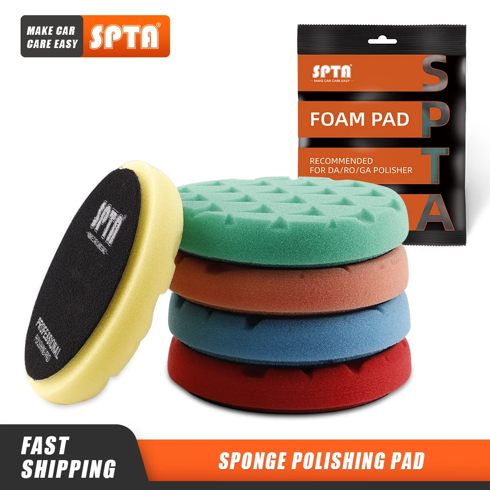 

(Bulk Sales 2Pcs & 10Pcs) SPTA 5"(125mm)/6"(150mm) Car Spong Buffing Polishing Pads For DA/RO/GA Car Buffer Polisher