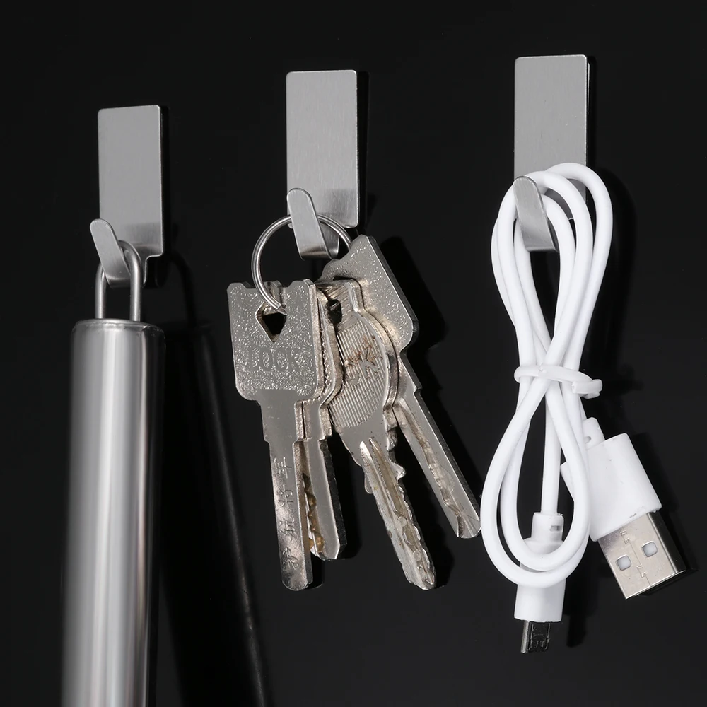 6 шт. самоклеящиеся крючки Нержавеющая сталь супер сильная липкая палочка на