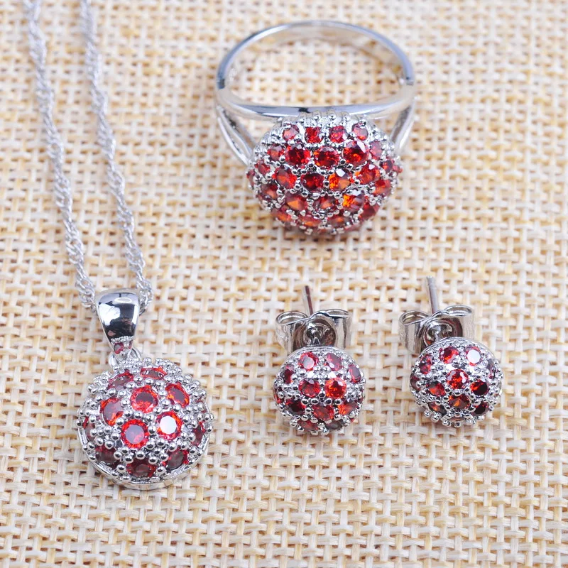 Роскошный женский ювелирный комплект свадебное Ювелирное Украшение Красный