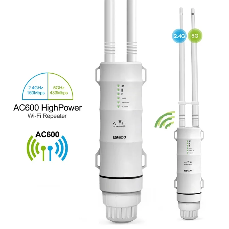 Открытый Wi-Fi ретранслятор AC600 маршрутизатор усилитель Wi Fi усилитель Открытый AP Wi-Fi удлинитель WIPS всепогодный 2,4G+ 5 ГГц точка доступа