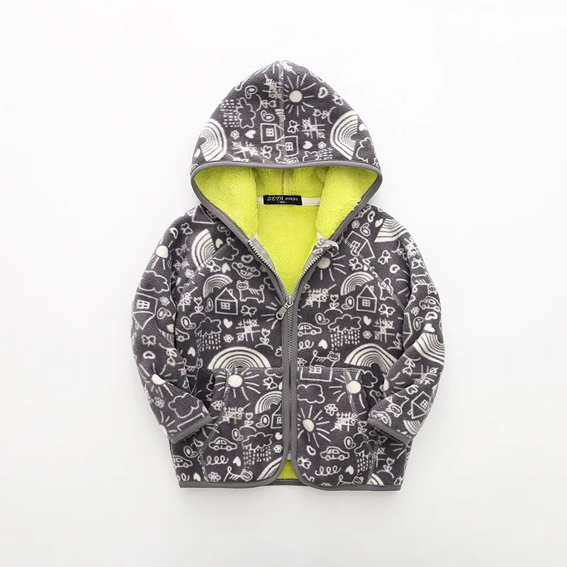 Детское пальто флисовая одежда для мальчиков зимняя теплая детская Весенняя