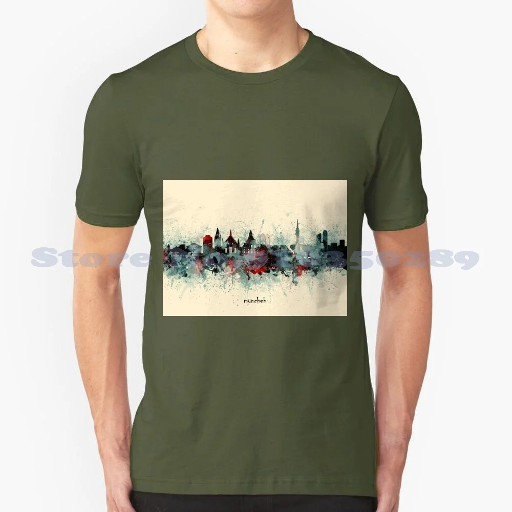 

Модная футболка с модным дизайном Skyline, немецкая футболка Skyline City Skyline, силуэт городского пейзажа, панорамный дизайн, иллюстрация