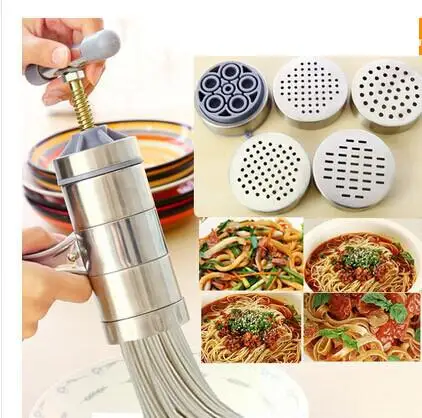

Manual Stainless Steel Noodle Maker Press Pasta Machine Crank Cutter Fruits Juicer Cookware Making Spaghetti Kitchen Tools