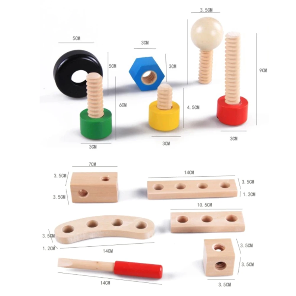 30 шт. набор деревянных и болтов строительные блоки гайки болты Набор
