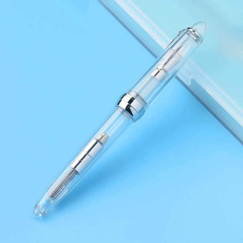 Демонстрационная перьевая ручка EF F изогнутое перо с коробкой прозрачная для