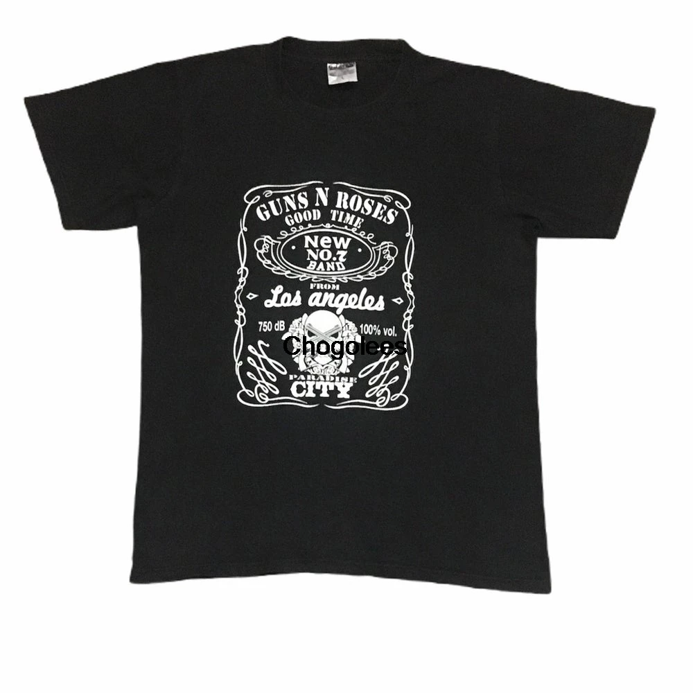 Редкий дизайн Винтажная футболка с изображением рок-группы пистолета и роз 1990s -