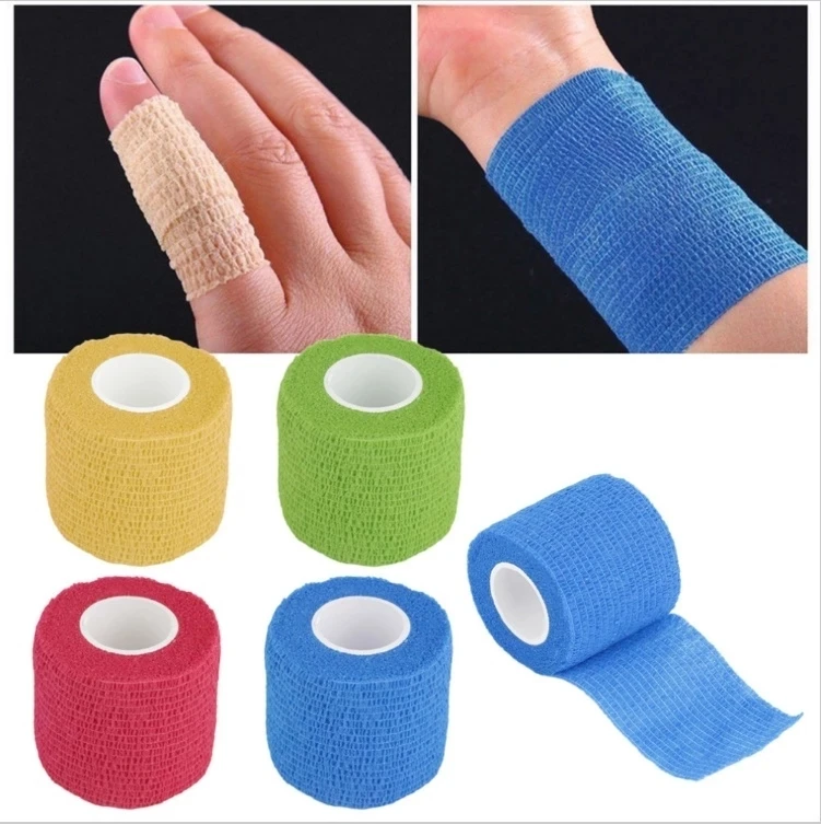

2.5cm*4.5m NEW Tattoo Self-adhesive Elastic Bandage Grip Tube Cover Wrap Sports Tape First Aid Health Care Treatment Gauze Tape