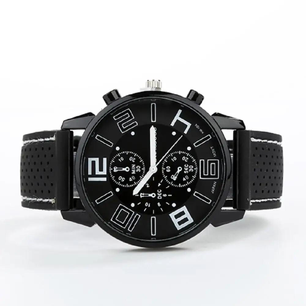 Мужские спортивные часы с силиконовым ремешком кварцевые аналоговые Элегантные