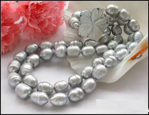  Новые Стиль Лидер продаж огромные Потрясающие 11 13 мм Таити серый жемчуг барокко