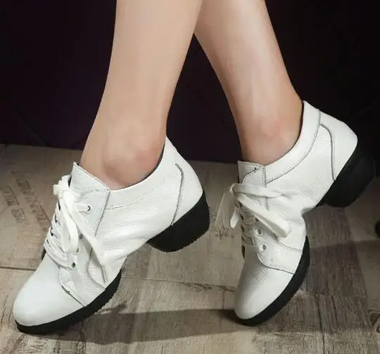 

SunNY Everest 2018 New cow leather soft sole shoes women lace up rubber party dance shoes walk shoes cow0004