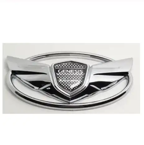 2PCS SILVER Автомобили 3D стильные аксессуары хромированный значок наклейка на заднюю панель для Hyundai Genesis Coupe крыло автомобиля стикер - Цвет: 2PCS SILVER