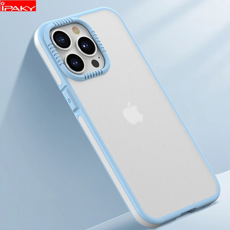 

IPAKY for iPhone 13 Case 13 Pro Mini Colorful Matte Transparent 0.6mm Lens Higher Shockproof Cover for iPhone 13 Pro Max Case