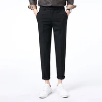 2021 new casual trousers mens comfortable spring and summer nine point pants fitted trousers men