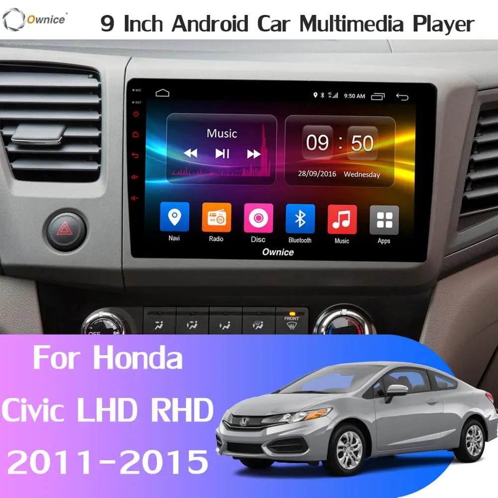 Автомагнитола с GPS проигрывателем для Honda Civic 9 FB FK FD RHD LHD 360 ° 8 ядерный процессор 4G +
