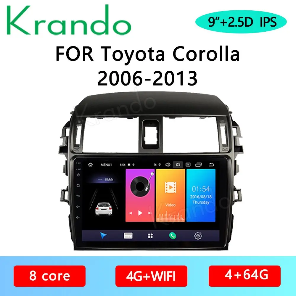 Автомобильный gps навигатор Krando полносенсорный IPS экран 9 дюймов Android 10 0 для Toyota