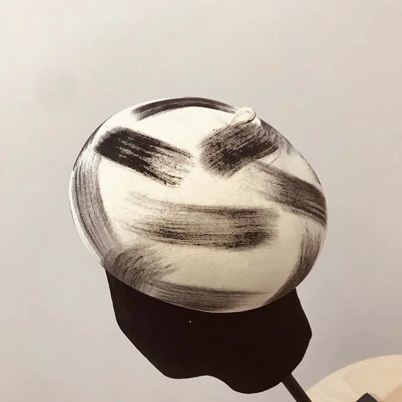 Fibonacci 2019 Новый Одежда высшего качества в стиле граффити шерстяного фетра берет