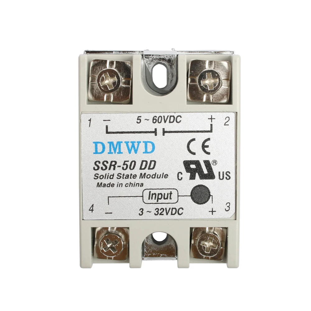 SSR 50DD Лидирующий бренд твердотельные реле SSR-10DD SSR-25DD SSR-40DD SSR-50DD на самом деле 3-32 постоянного тока 5-60 DC полупроводниковое реле постоянного тока твердотельные - Габаритные размеры: SSR 50DD