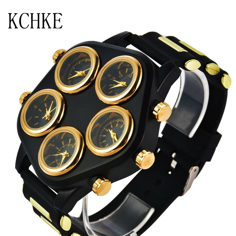Мужские часы KCHKE Five Move брендовые модные мужские в стиле хип хоп с большим