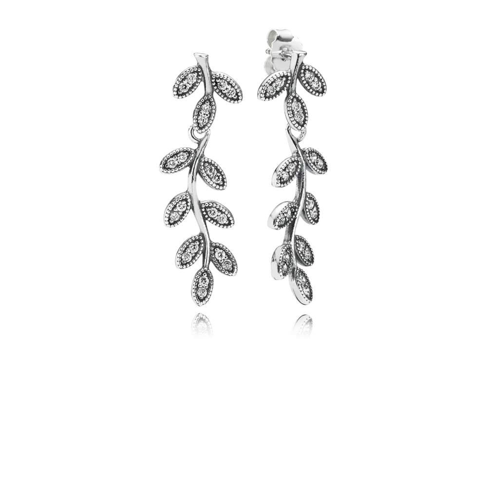 

FORVIONA Feathers Hanging Acorn Leaf Oval Sparkle Earring 925 Sterling Silver Earrings for Women Wedding Gift Europe Jewelry