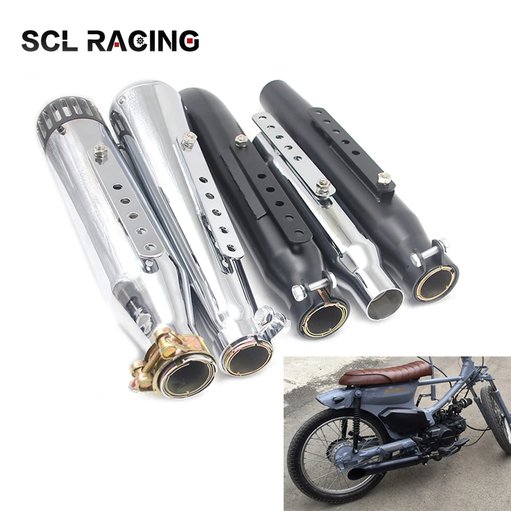 

Alconstar Moto Motorcycle Pipe Muffler Retro Exhaust Pipe For Harley Tailpipe GY6 XV950 M800 1200 XL883 Racing Motors