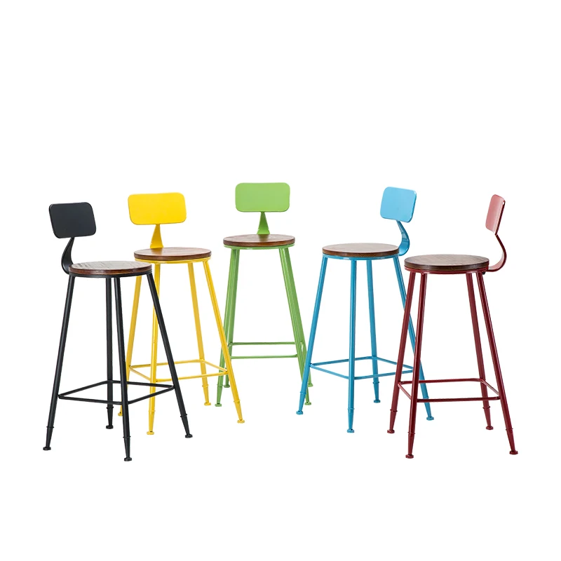 Под любую индивидуальную тематику Кожаный цветной высокий барный стул табурет