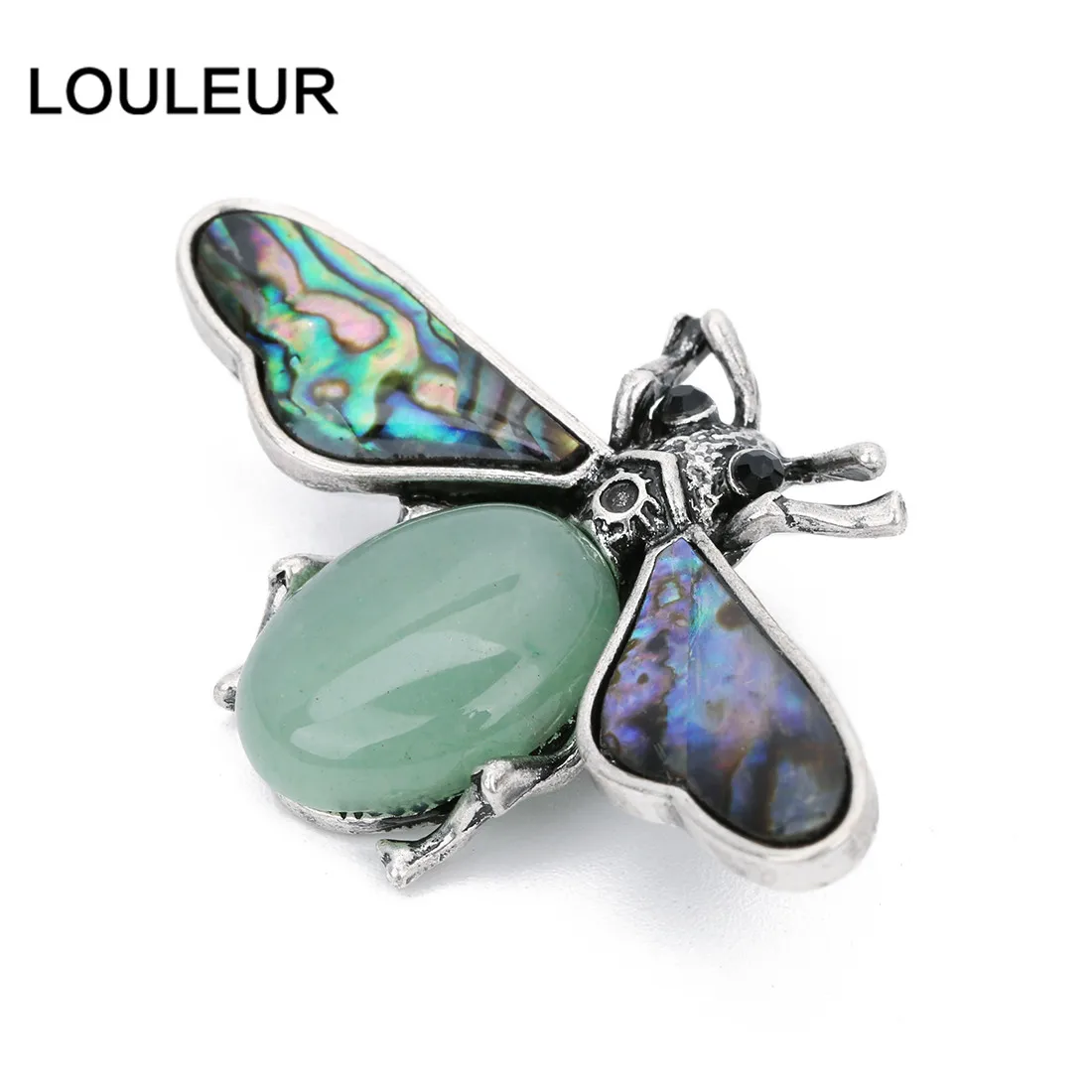 LOULEUR, модный пчелиный натуральный камень, жемчужный кулон в виде раковины абалона, двойное использование, подвеска, ювелирные изделия, изготовление для женщин
