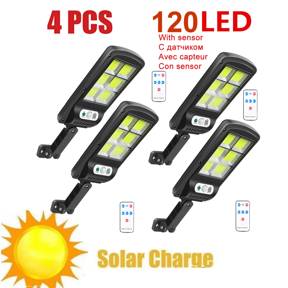 

tabular oblong 120LED Solar Light Outdoor Motion Sensor Recharge Solar Wall Lamps Waterproof Emergency Led Street Garden Porch L