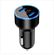 Автомобильное зарядное устройство с двумя USB разъемами 2,3 А, 2 порта, ЖК-дисплей, 12-24 В, прикуриватель, быстрое автомобильное зарядное устройство, адаптер питания, автомобильный стиль/