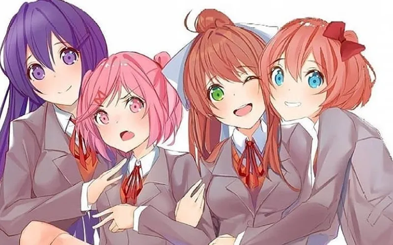 Ebingoo Sayori парик DDLC Doki Literature Club Синтетический Косплей парик естественная волна Короткие Розовые аниме Боб волосы парики для девочек