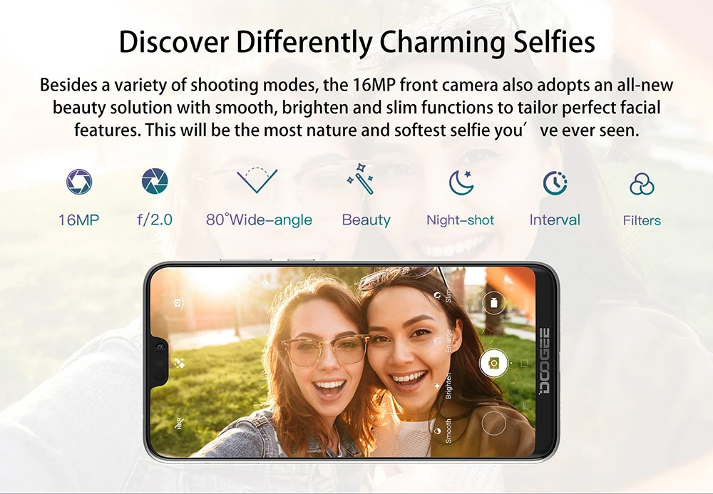 DOOGEE N10 мобильный телефон 19:9 дисплей 16 МП фронтальная камера Восьмиядерный Dual SIM 3 ГБ 32 ГБ 5,84 ''FHD+ 3360 мАч Android 8,1 4G LTE телефон