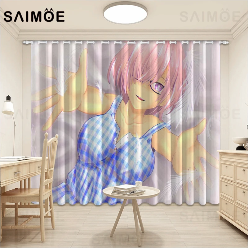SAIMOE Fatestay Night Anime Curtains Sexy Striped Bikin Curtain For Living Room Female Bedroom Ultra Thin Micro Shading | Дом и сад