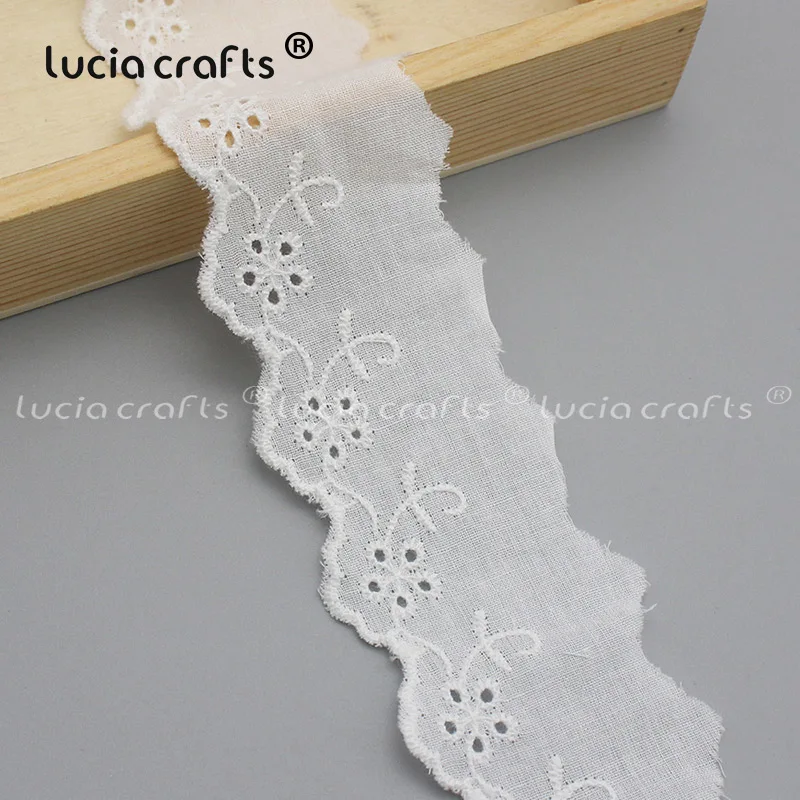 Lucia Crafts 2 ярдов/партия много размеров белая кружевная лента ручной работы материал пошив одежды «сделай сам» Аксессуары N0607