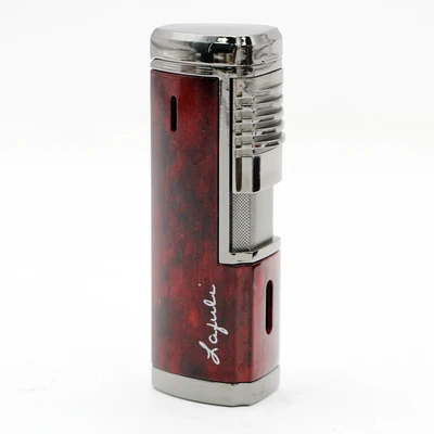 Wine Red COHIBA креативный металлический сигаретный сигары 4 фонарь Jet красное пламя многоразовая ветрозащитная сигарная Зажигалка W/Встроенный сигары удар Cohiba - Цвет: Wine Red