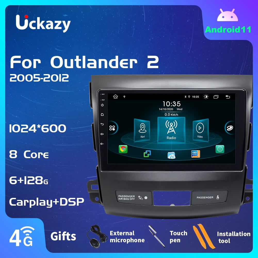 2 din Android 11 автомобильное радио для Mitsubishi Outlander xl CW0W 2005-4007 Peugeot CitroenC-Crosser