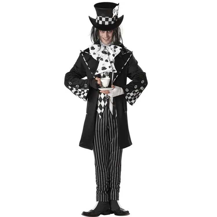 

Black and White Checkered Vampire Magician Stage Costumes New Hot Style Cosplay