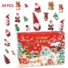 24 шт., Новогодняя Подарочная коробка с календарём и подвеской
