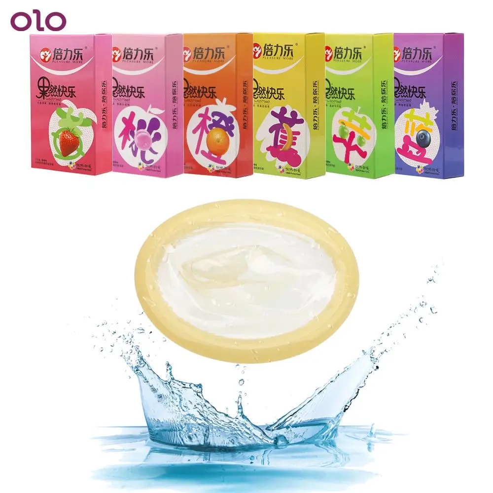 Ультра тонкий Секс игрушки для Для мужчин 10 шт./кор. 6 видов фруктов гладкая петух