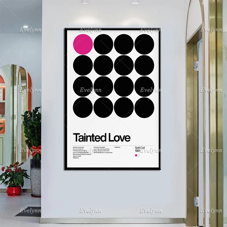 Плакат New Wave, Tainted Love - Soft Cell 1981, новая песня Wave минималистичный Швейцарский Графический дизайн
