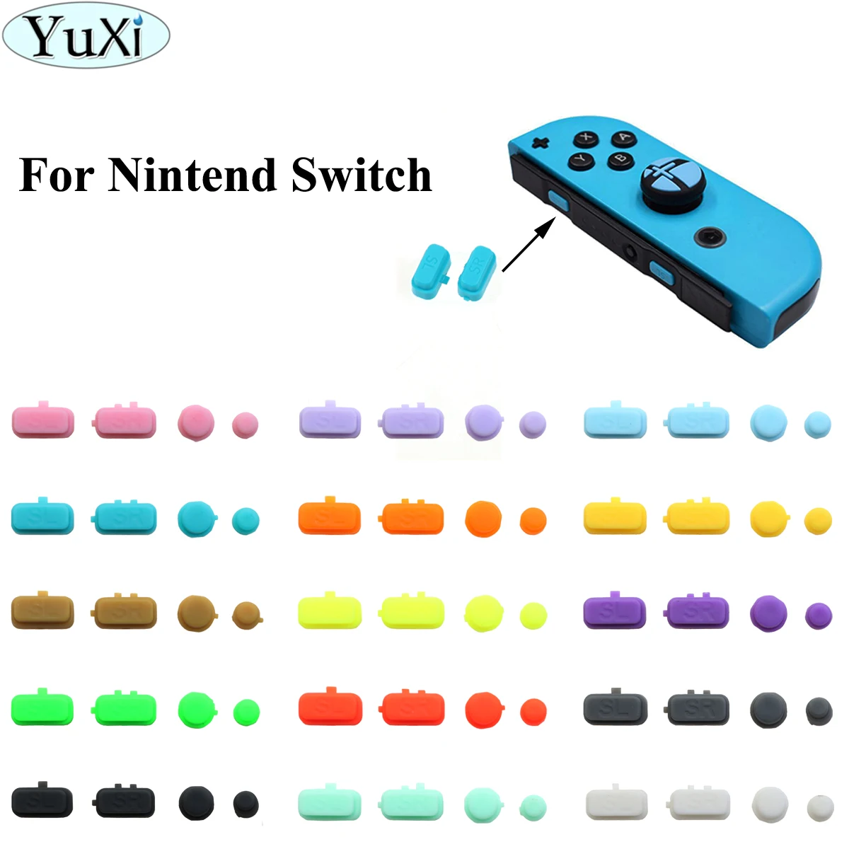 

YuXi 4pcs=1Set For Nintend Switch NS NX Joy-Con SR SL Key Trigger Button Replacement Repair Part Game Accessories for Joy Cons
