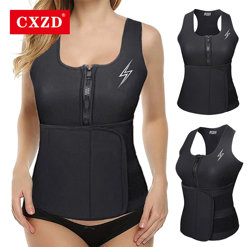 

CXZD 2021 New Waist Trainer Body Shaper Slimming Sheath Belly Reducing Shaper Tummy Sweat Shapewear Workout Shaper Corset