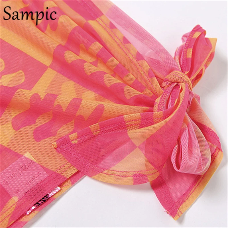 

Sampic Sexy Summer Casual Swimwear Women Camisole Panties Mini Skirt Three Piece Set V Neck Bikini Suit Beach Clubwear Set 2021